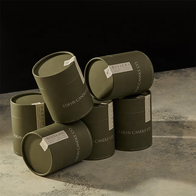 Emballage en carton biodégradable personnalisé sans plastique 100%, boîte ronde pour emballage de bougies, Tube en papier de haute qualité