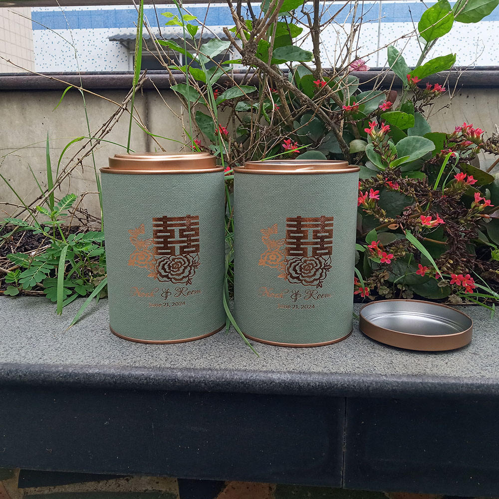 Couvercle en métal de conteneurs de stockage de carton de cylindre rond imprimé par coutume pour le cylindre rond de papier d'emballage alimentaire de thé de café