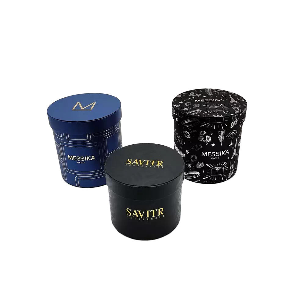 Ensemble personnalisé de boîtes à roses en daim préservées, emballage en carton pour fleurs, boîte-cadeau de fleurs en papier rigide biodégradable de forme ronde