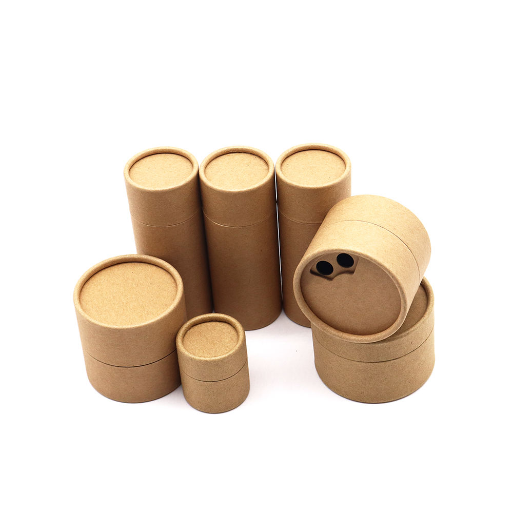 Tube rond fait sur commande de cylindre de carton d'Eco de papier kraft avec l'emballage supérieur de poudre de récipient de sel d'épice de tube de papier de secoueur