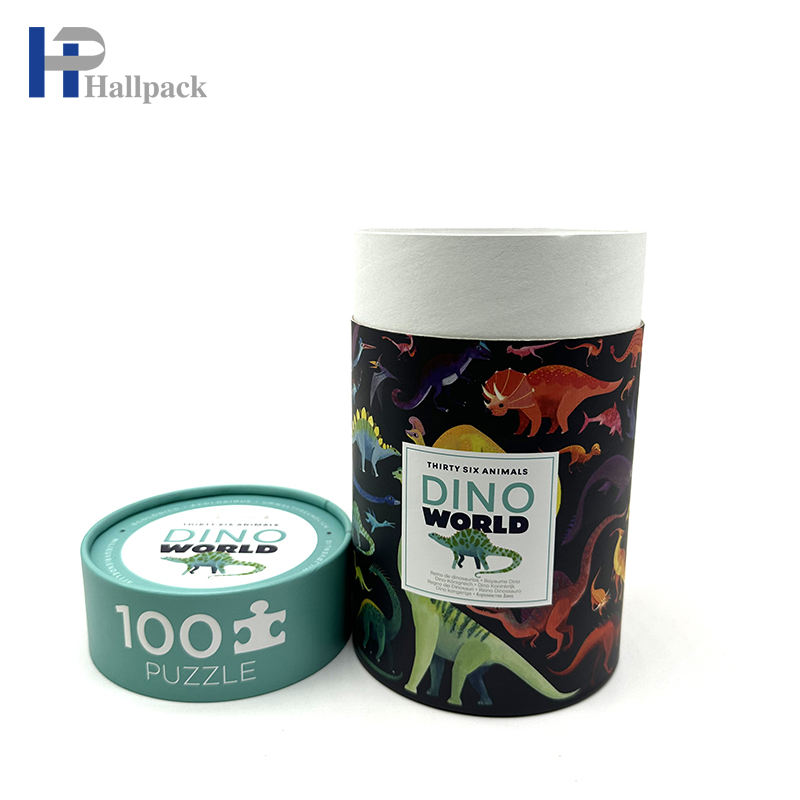 Emballage recyclable de tube de papier de cylindre de puzzle de logo de taille faite sur commande en gros