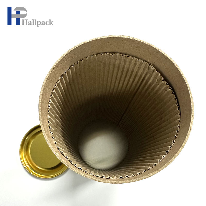 Nouveau tube rond de papier d'emballage de carton de café de thé de nourriture de conception avec la couverture de fer