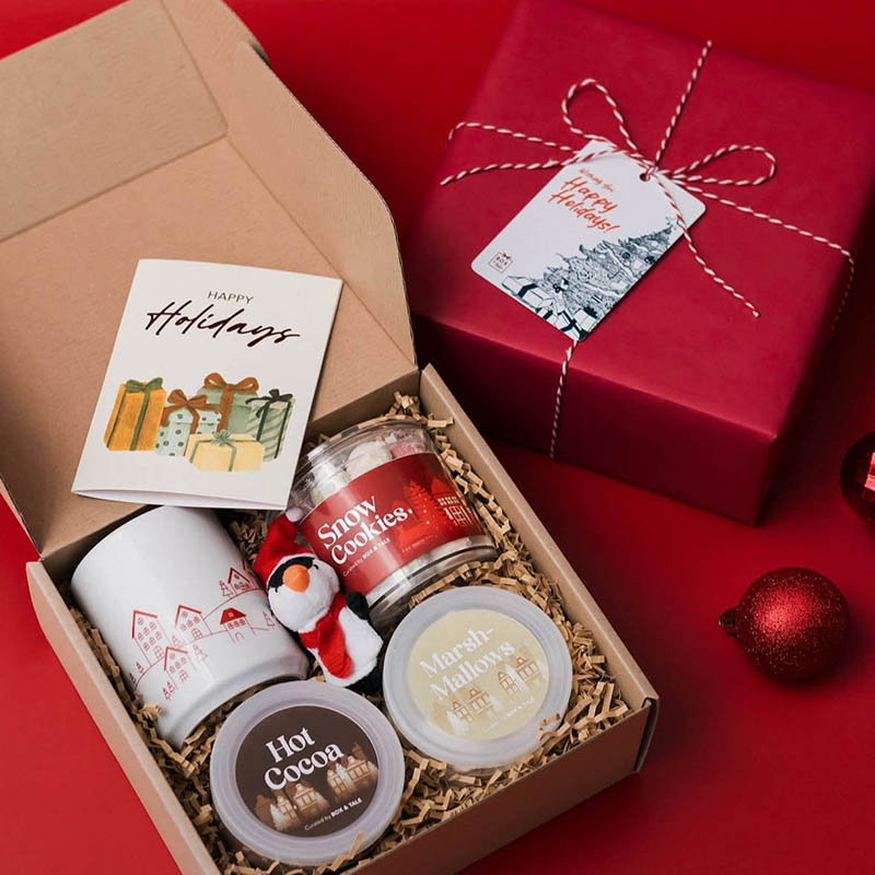 Boîte cadeau de Noël en forme d'emballage en forme de livre pour les chocolats Cookies Candy cadeau