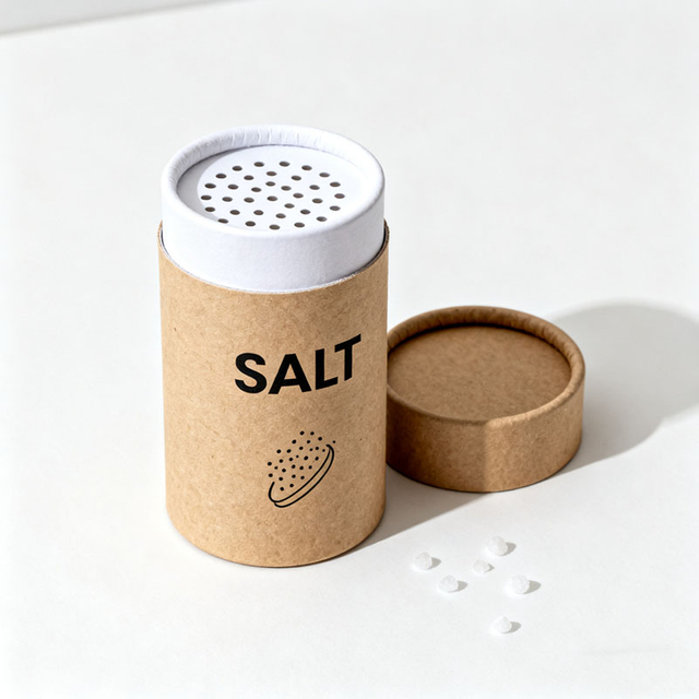 Emballage de papier biodégradable Emballage de tube en papier alimentaire pour sel avec sel
