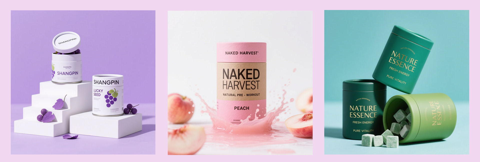 Emballage de tube rond pour les gommeux