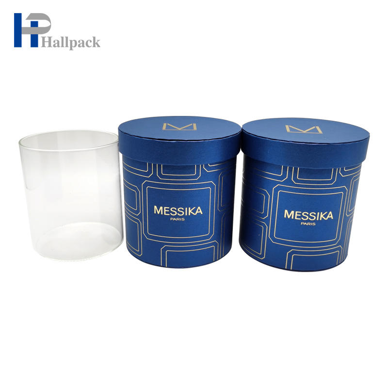 Emballage cosmétique fait sur commande de tube de papier bleu de tube de boîte de papier d'emballage