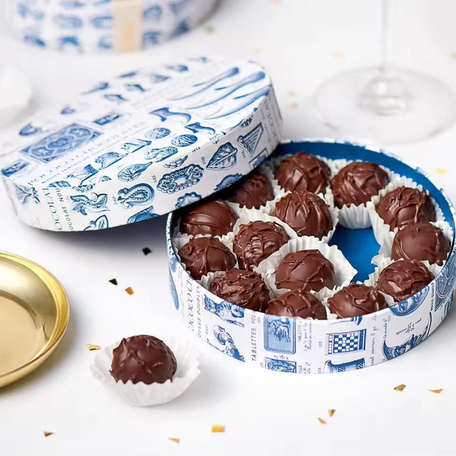 Tube de papier de cylindre en carton personnalisé pour gâteau au chocolat, emballage en tube de papier de qualité alimentaire
