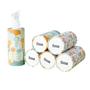 Emballage de mouchoirs en papier portables personnalisés de haute qualité, boîte cylindrique en carton, emballage en Tube de papier pour mouchoirs de voiture