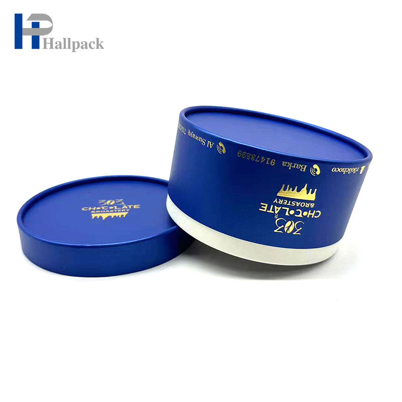 Emballage de tube de papier kraft recyclable pour gâteau de forme ronde laminé en relief finition mate brillante utilisation artisanale d'impressions de logo personnalisées