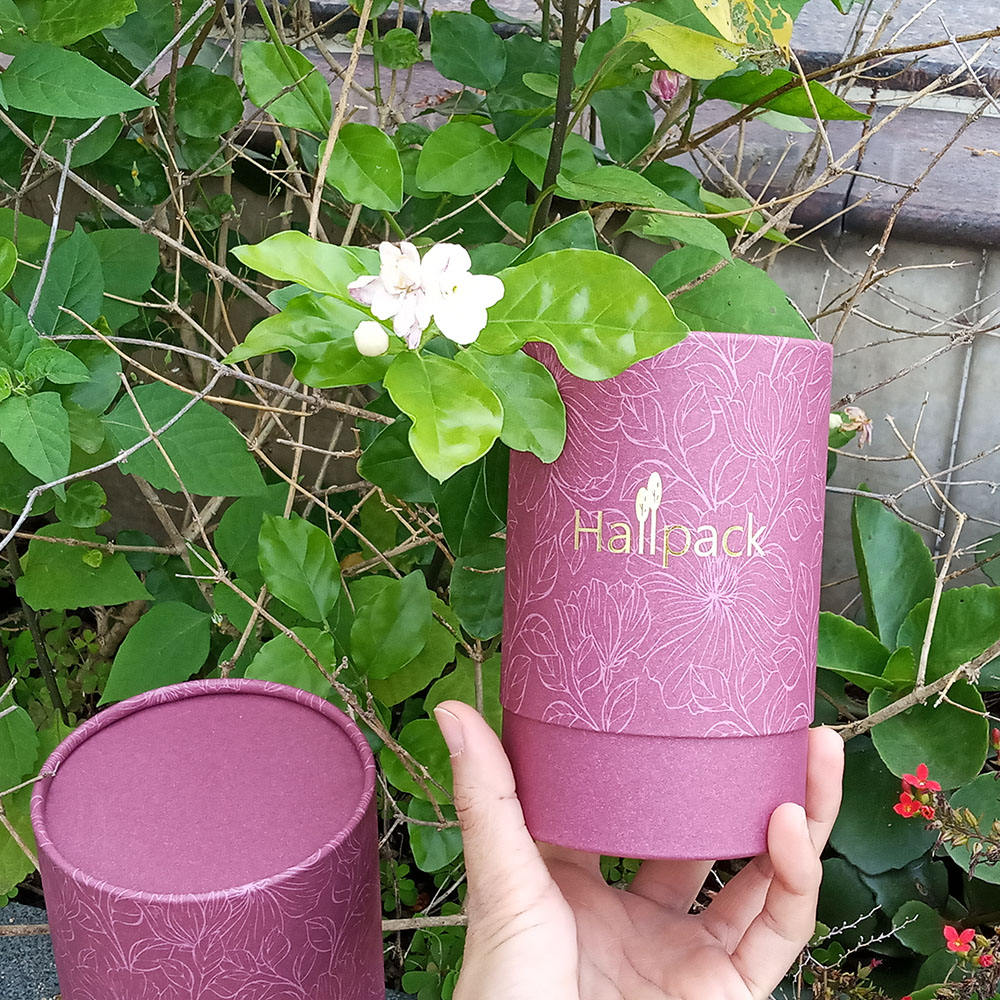 Tube de papier de thé de bougie noire de carton de cylindre du carton 100% recyclé kraft emballage de boîte ronde de carton avec la taille faite sur commande