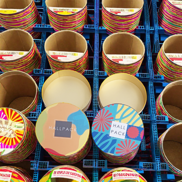 Matériau recyclé biodégradable, impression personnalisée, cylindre en carton dur Kraft, emballage en tube de papier, Logo Hallpack