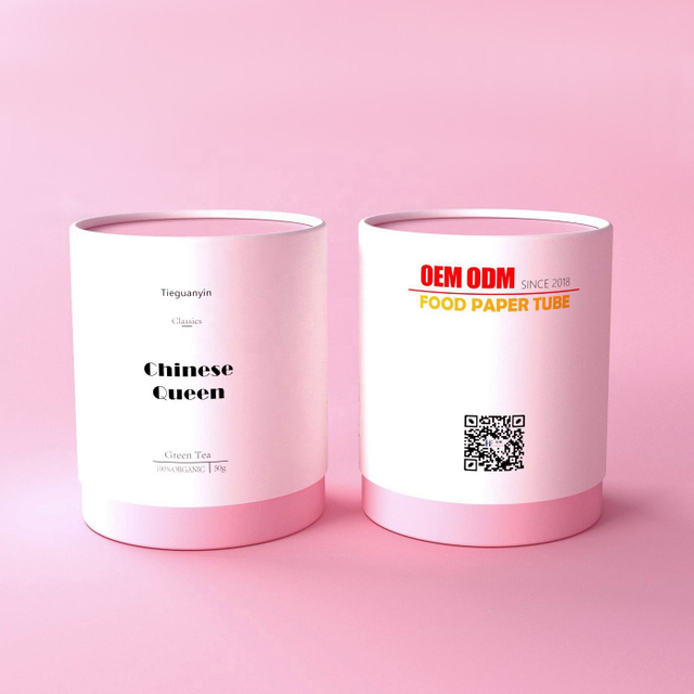Boîte à Tube ronde en grains de café, Tube écologique de qualité alimentaire pour emballage en papier de thé, conception personnalisée, emballage de luxe vert, caddie à thé