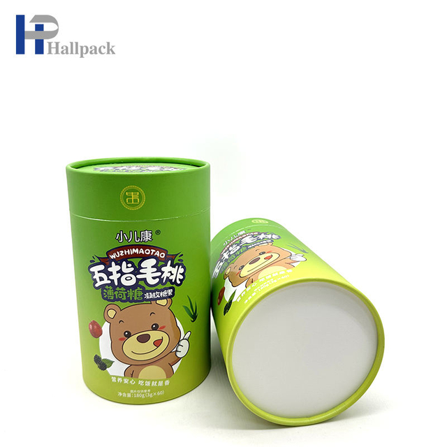 Bon approvisionnement emballage rond bonbons biscuits collations qualité alimentaire cylindre de papier assaisonnement personnaliser cylindre de papier