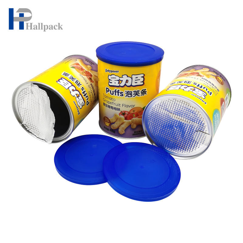 Emballage en papier écologique de qualité alimentaire, conception personnalisée, emballage en Tube de papier de scellage en métal facile à peler pour noix, café, thé
