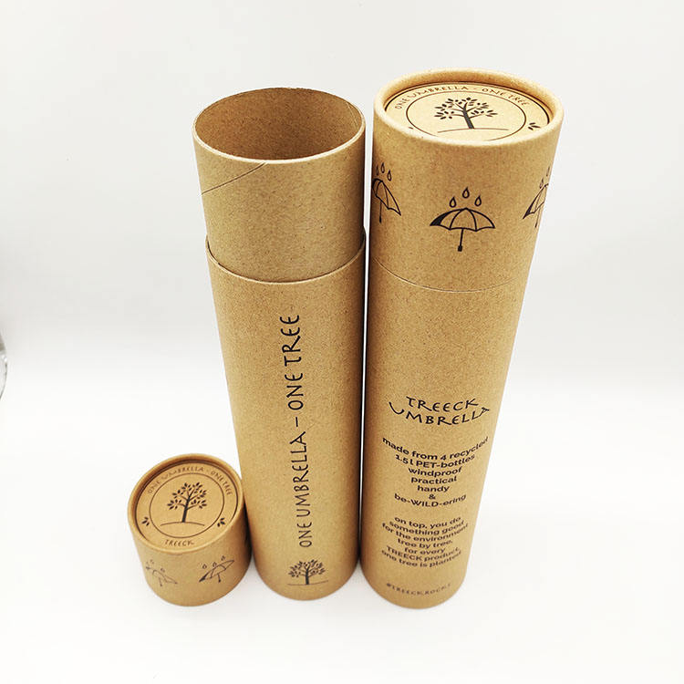Tube d'emballage de parapluie Full Kraft personnalisé moins cher avec impression