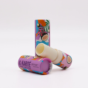 Tube de papier d'emballage de récipient de papier artisanal biodégradable de luxe imprimé personnalisé Tube de baume à lèvres en papier de rouge à lèvres cosmétique