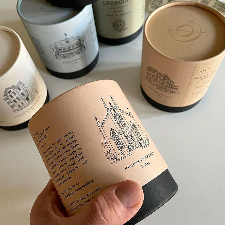 Boîte d'emballage cylindrique de haute qualité, bougie kraft, bouteille de parfum, sachet de café et de thé, emballage en tube de papier personnalisé