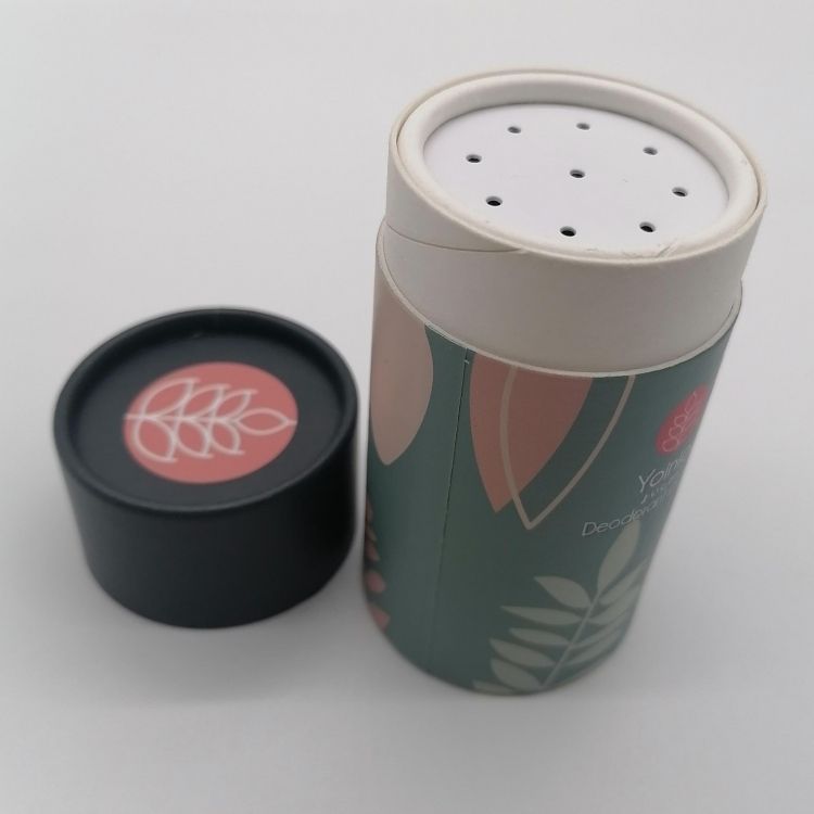 Tube en papier personnalisé, nouveau Design, avec tamis, étui à poudre Compact, emballage, tube kraft noir pour shampoing