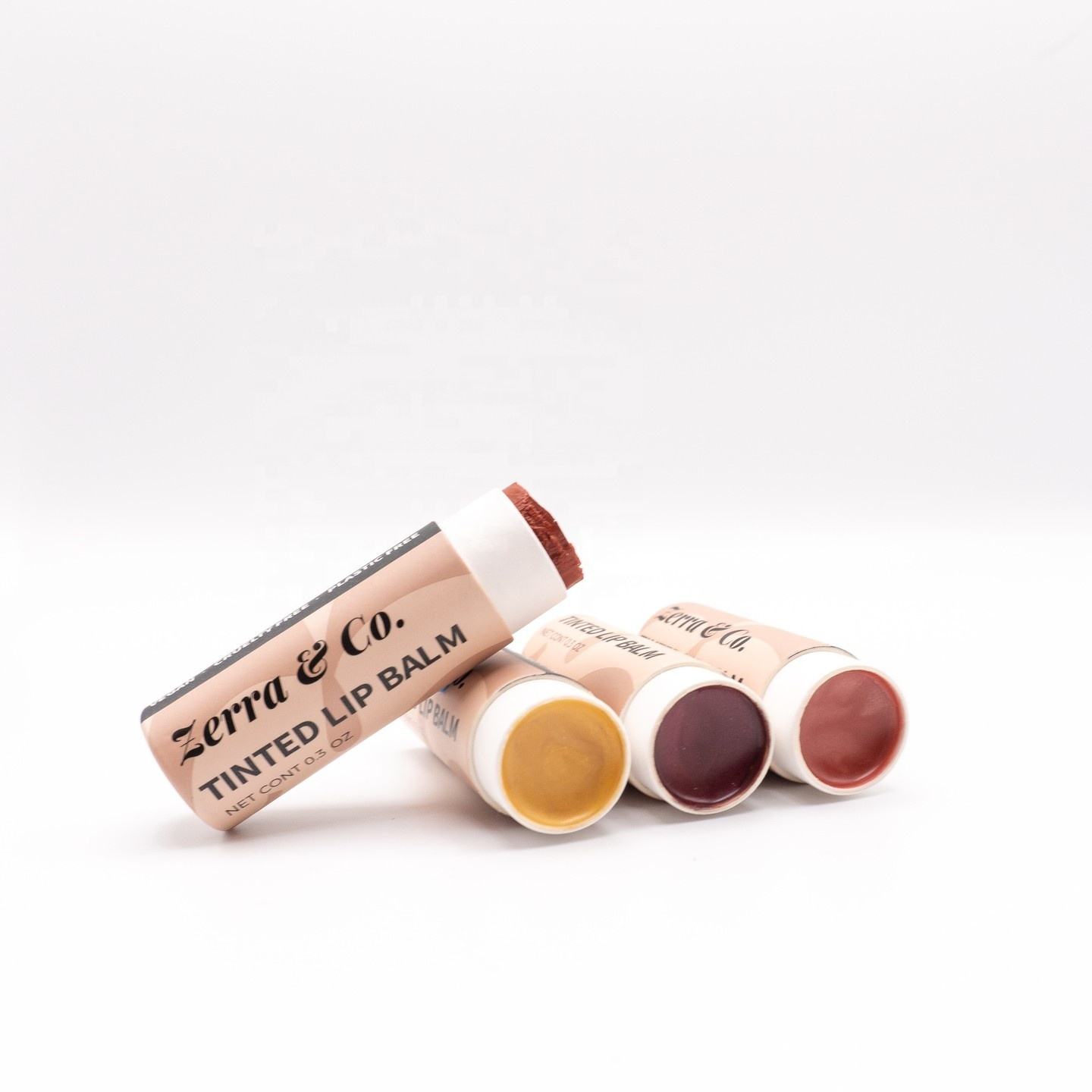 Tube cosmétique écologique de tube de papier de brillant à lèvres de baume à lèvres en carton biodégradable recyclé