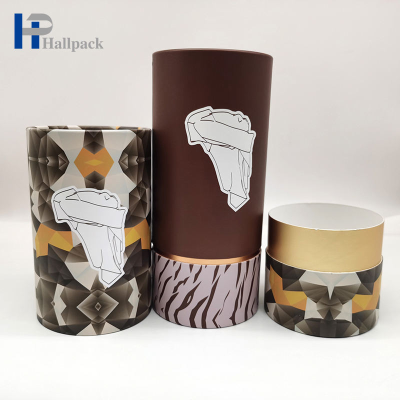 Carton de papier Kraft mat biodégradable de haute qualité, Tube de papier rond, serviette, vêtements, sous-vêtements, foulard en soie, emballage en Tube de papier cadeau