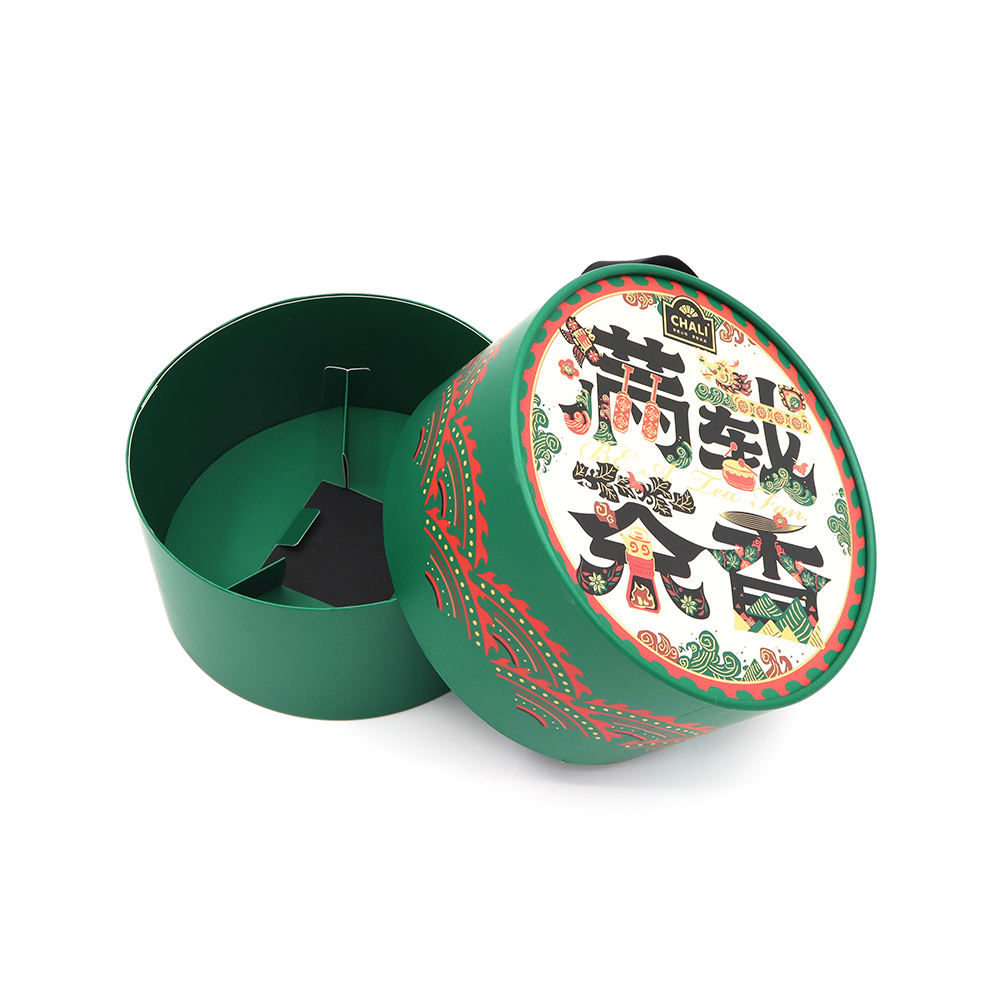 Design de luxe imprimé Mooncake boulettes Macaron Dessert gâteau d'anniversaire fête gâteau cylindre conteneur rond papier Tube emballage