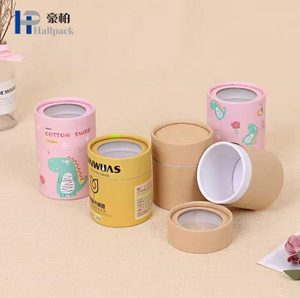Tube de papier vide rond personnalisé, emballage de bougie en tissu Kraft biodégradable, boîte de cylindre de fenêtre