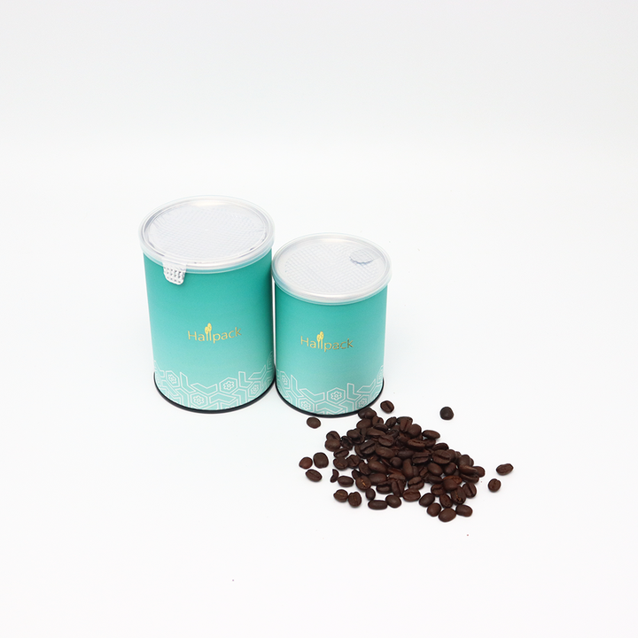 Emballage en papier écologique de qualité alimentaire, conception personnalisée, facile à décoller, emballage en Tube de papier de scellage en métal pour noix, café, thé