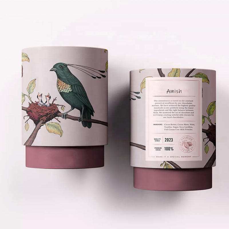Cylindre biodégradable d'impression personnalisée, papier alimentaire, carton, sacs de boîte à thé de qualité supérieure, emballage de boîte à tubes pour emballage de thé en vrac