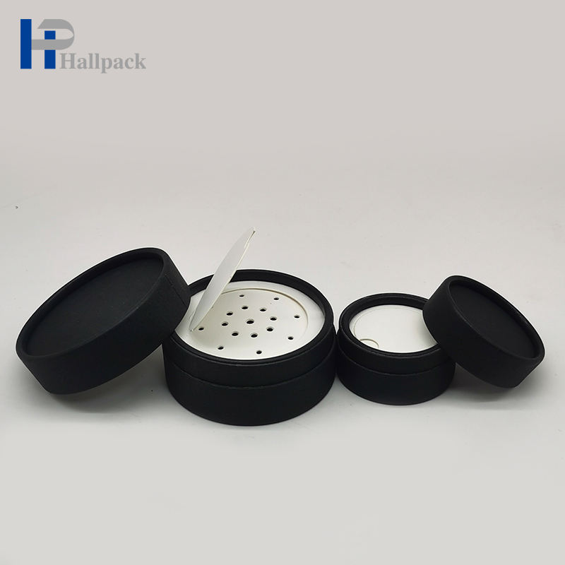 Tube de papier de tamis de carton de tube de papier noir de conception de mode avec le couvercle