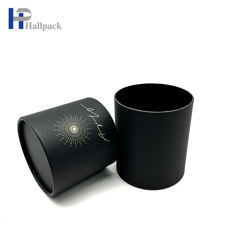 Tube de papier d'emballage de parfum cosmétique de cylindre de timbre d'or noir de nouveau style