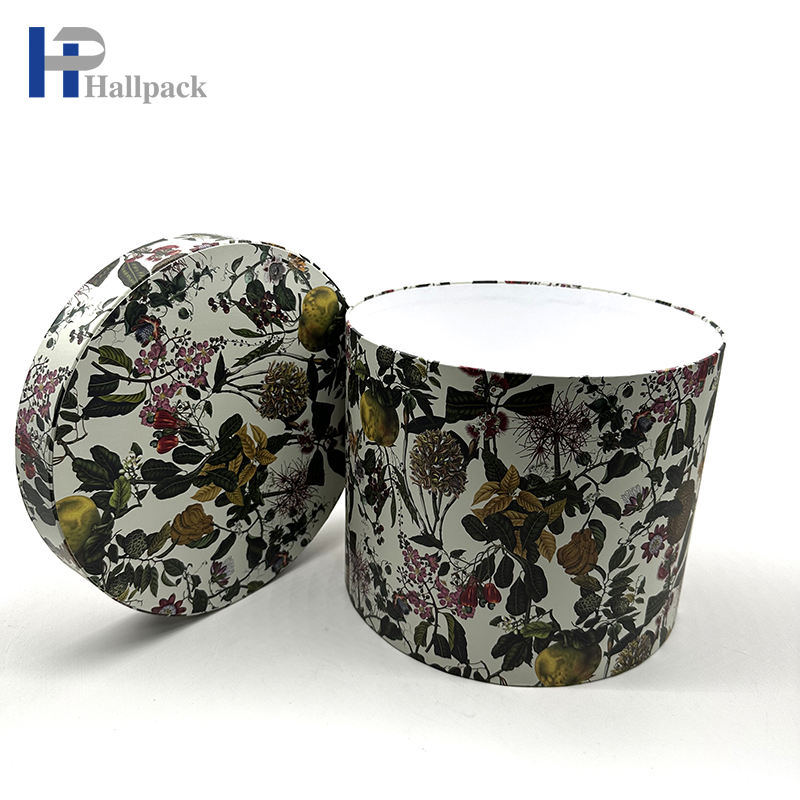 Ensemble de boîtes de roses en daim préservées, emballage en carton pour fleurs, papier de forme ronde rigide biodégradable personnalisé