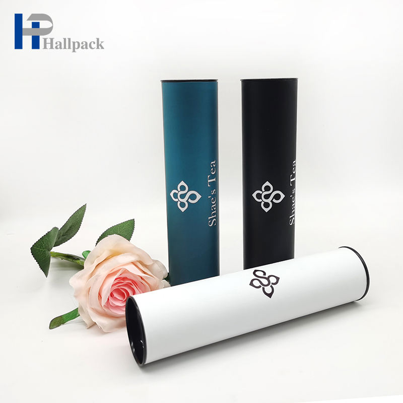 Tube rond de carton Kraft de couverture de fer de luxe de taille personnalisable pour l'emballage de Tube de papier de couvercle métallique de nourriture de ménage