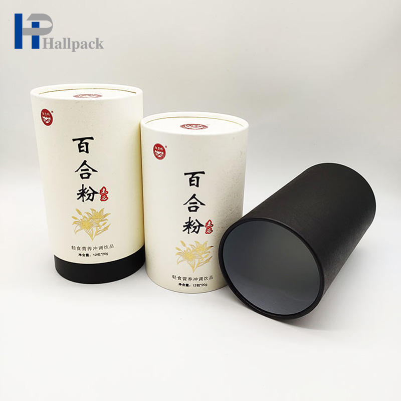 Emballage de tube de papier de thé d'emballage de tube de papier blanc de conception de taille de rosée