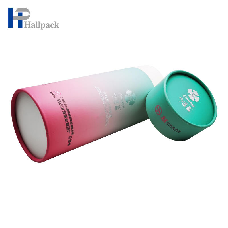 Emballage de tube de papier de bouteille en verre rose pour compte-gouttes en verre
