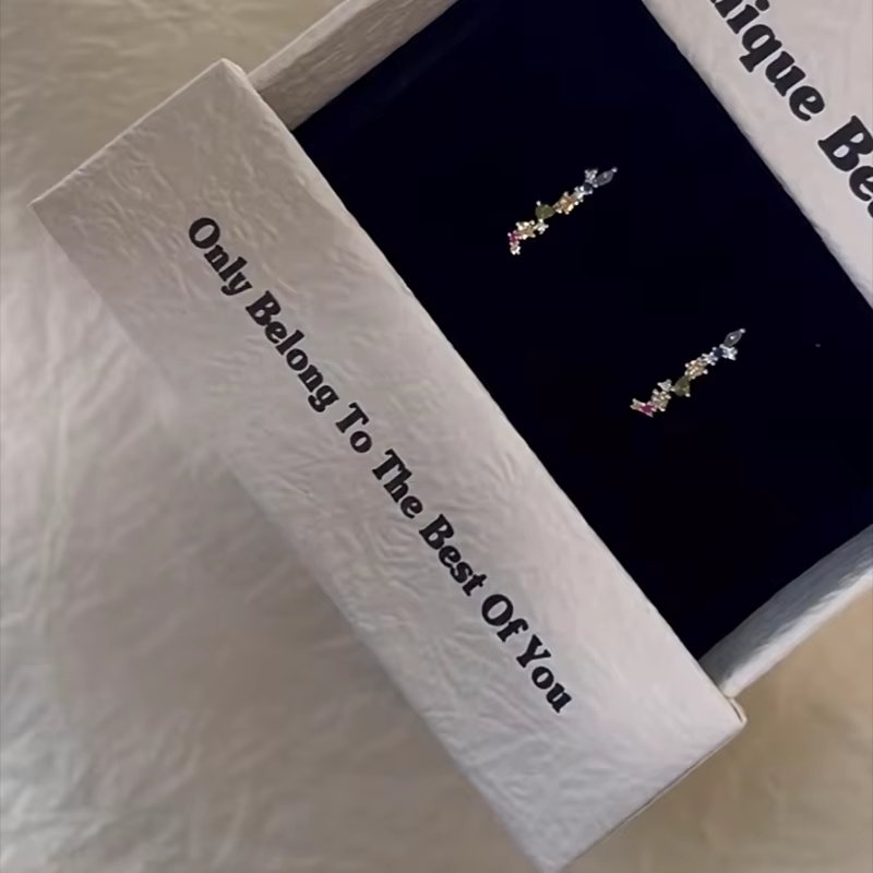 Emballage cadeau de tiroir coulissant rigide à manches coulissantes avec boîte de bijoux de tiroir pour boucles d'oreilles