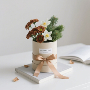 Boîte de bijoux ronde biodégradable Boîte de fleurs