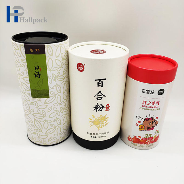 Paquet rond emballé par carton de catégorie comestible de conception adaptée aux besoins du client écologique de boîte de tube