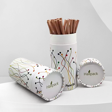 Papeterie personnalisée écologique, fournitures d'art, boîte cylindrique en carton, emballage en Tube de papier pour peinture, stylo pigmenté, crayons de couleur