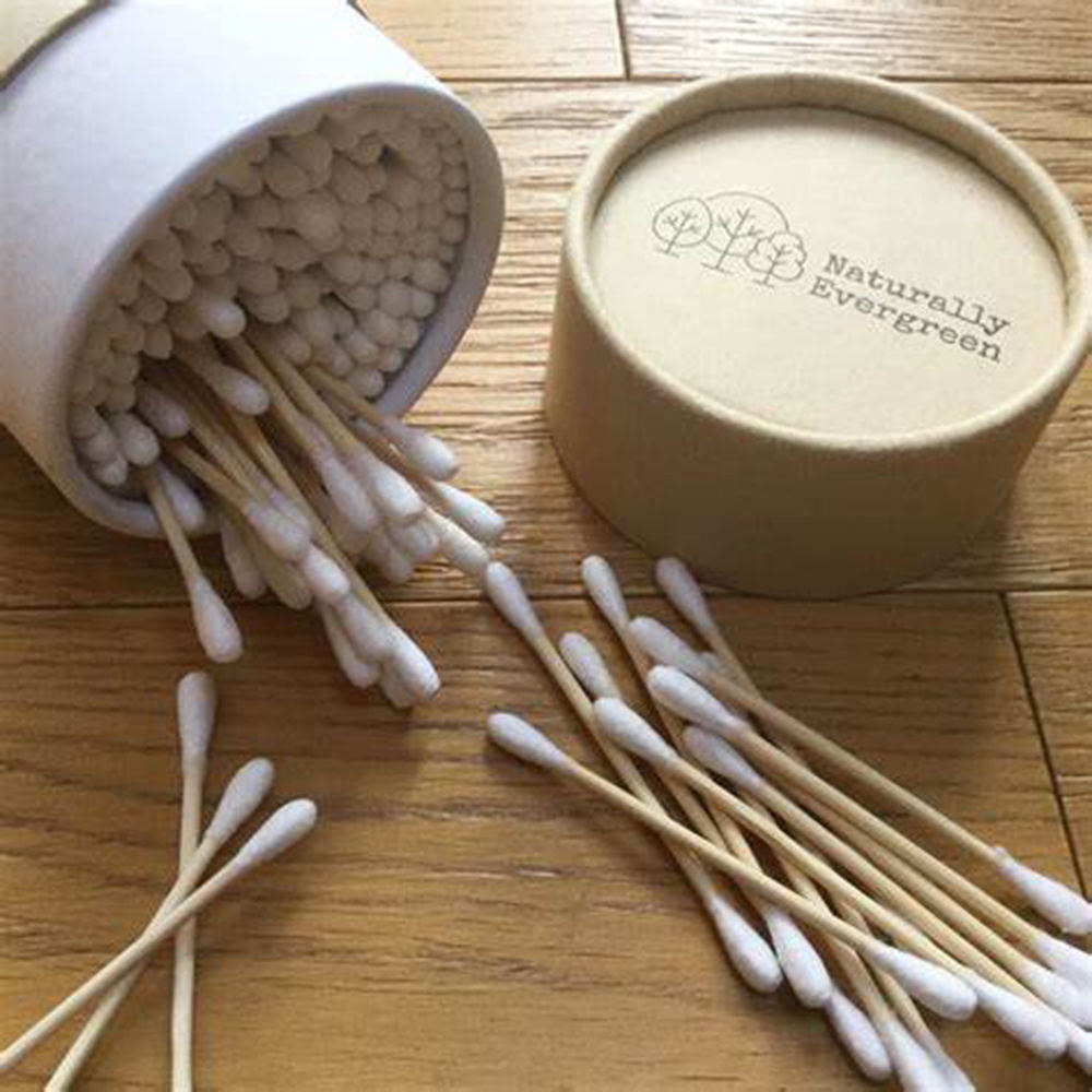 Paquet cosmétique fait sur commande biodégradable de boîte de tube rond emballé par carton cosmétique pour les cotons-tiges en bambou