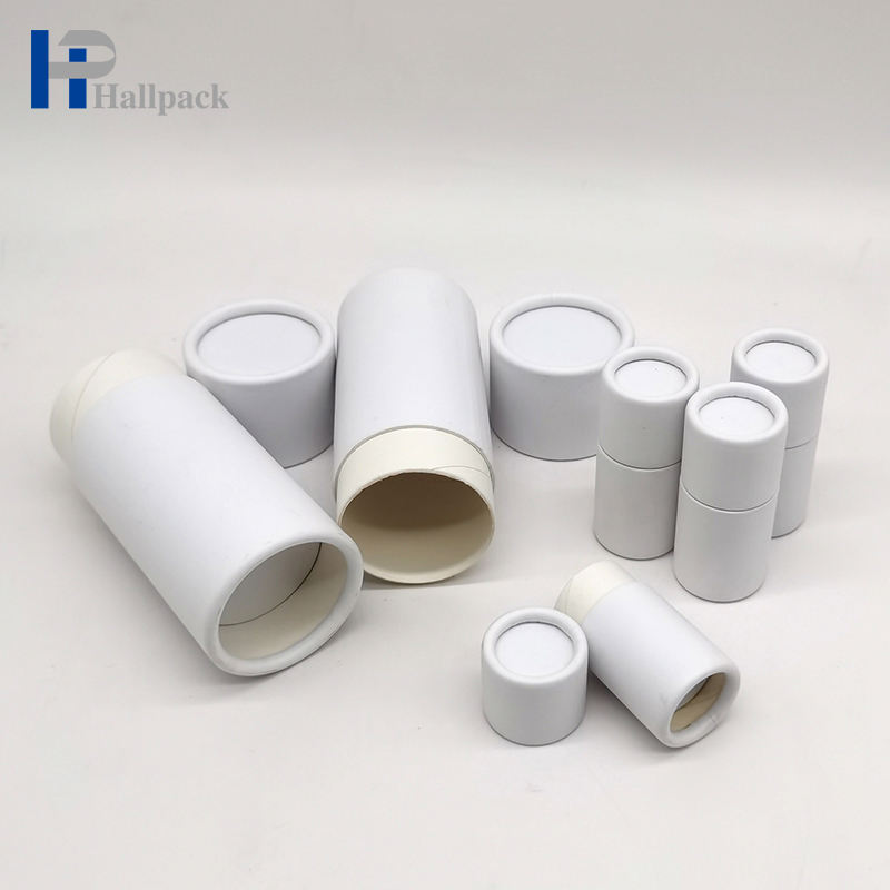 Emballage cosmétique fait sur commande écologique de tube de papier de boîte de cylindre de carton d'emballage pour le baume à lèvres déodorant de baume de nez d'animal familier de poussée