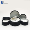 Tube d'emballage de papier de récipient de poudre libre cosmétique noir avec des Tubes imprimés faits sur commande d'emballage de Tube de papier de métier de tamis