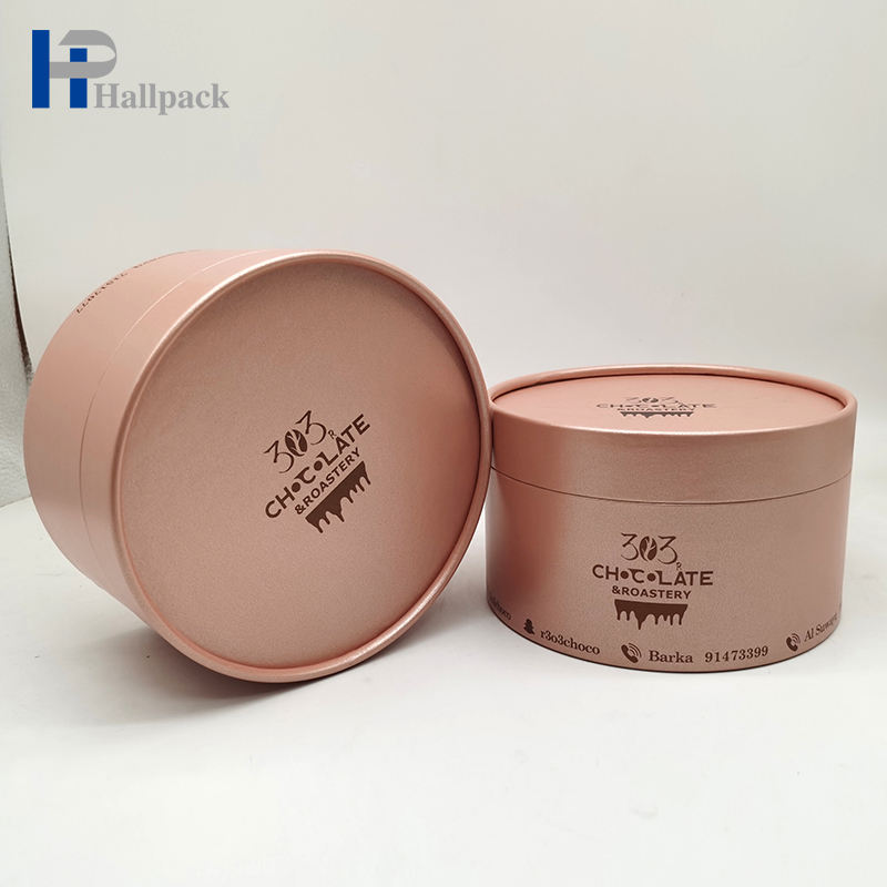 Tube rond de papier d'emballage d'or chaud rose écologique pour des accessoires de mode