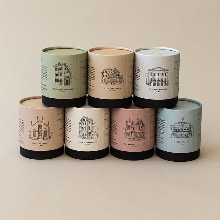 Boîte d'emballage cylindrique de haute qualité, bougie kraft, bouteille de parfum, sachet de café et de thé, emballage en tube de papier personnalisé