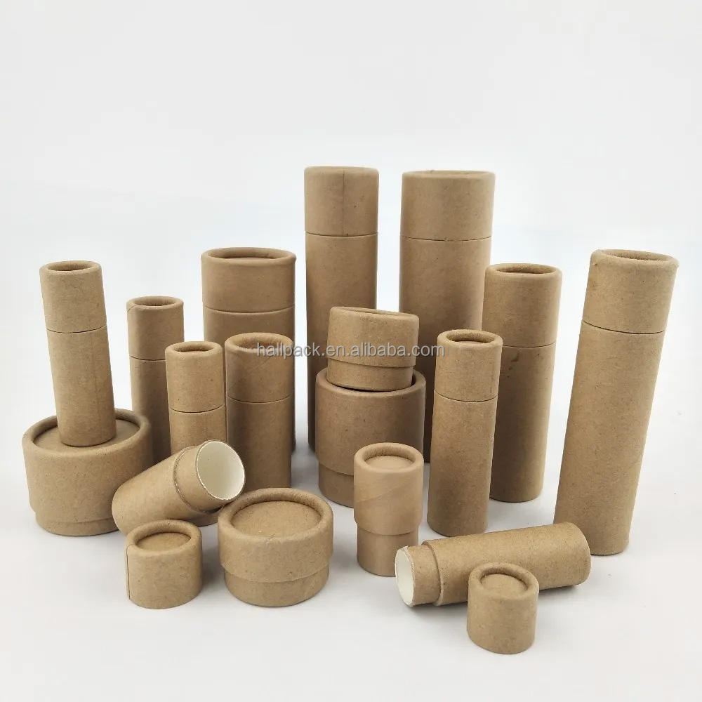 Cylindre de marchandises Spot de 1oz, emballage cosmétique, noyau, Tube en papier extractible, en carton Kraft, papier artisanal, emballage de barre de Lotion