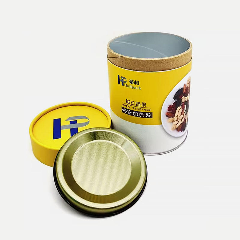 Personnalisez les tubes en papier de qualité alimentaire avec couvercle en étain biodégradable pour l'emballage de thé, de café et de noix