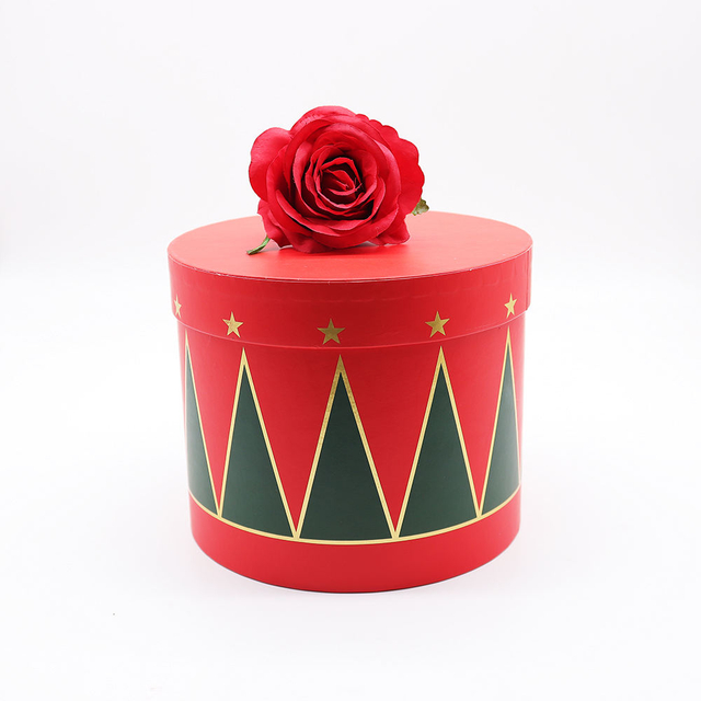 Ensemble pour sauver les vacances, emballage cadeau rouge, le carton peut être personnalisé, papier rond biodégradable, emballage de boîte-cadeau de fleurs