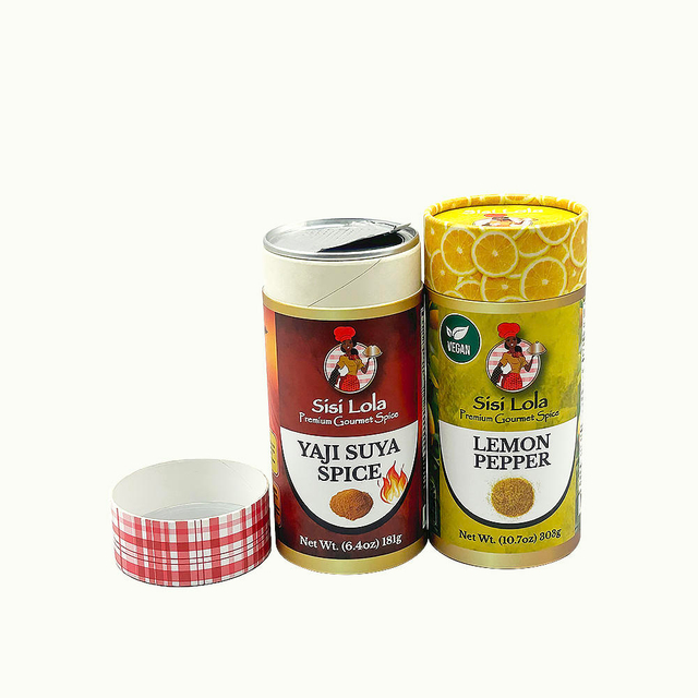 Boîte cylindrique en carton Kraft biodégradable, personnalisée, couvercle à déchirure facile de qualité alimentaire, Tubes en papier à 3 couches, emballage d'assaisonnement