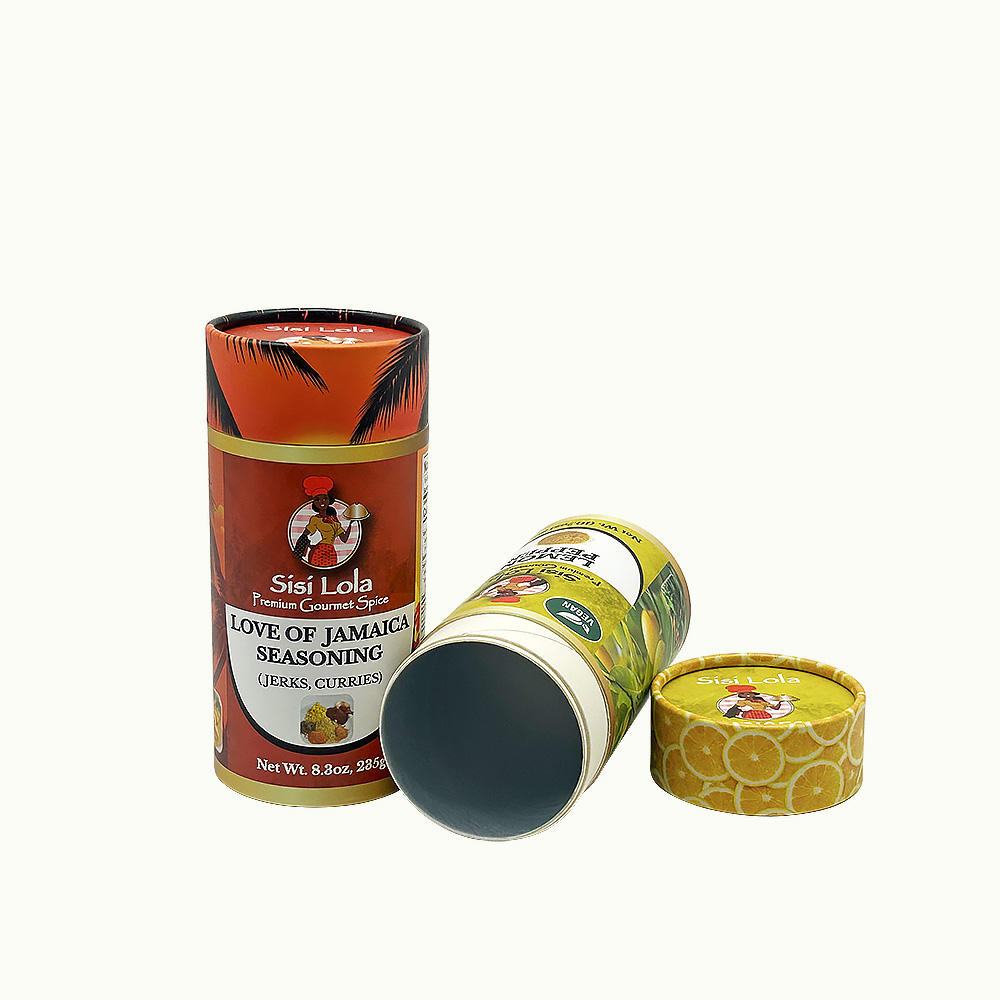 Boîte cylindrique en carton Kraft biodégradable, personnalisée, couvercle à déchirure facile de qualité alimentaire, Tubes en papier à 3 couches, emballage d'assaisonnement