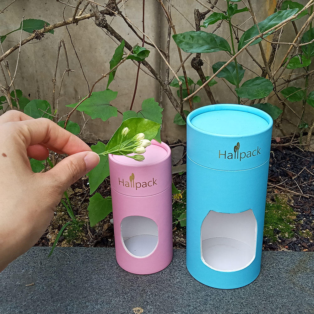 Fabricant rond vide Kraft artisanat cylindre Tubes emballage papier à rouler Tube conteneur avec fenêtre