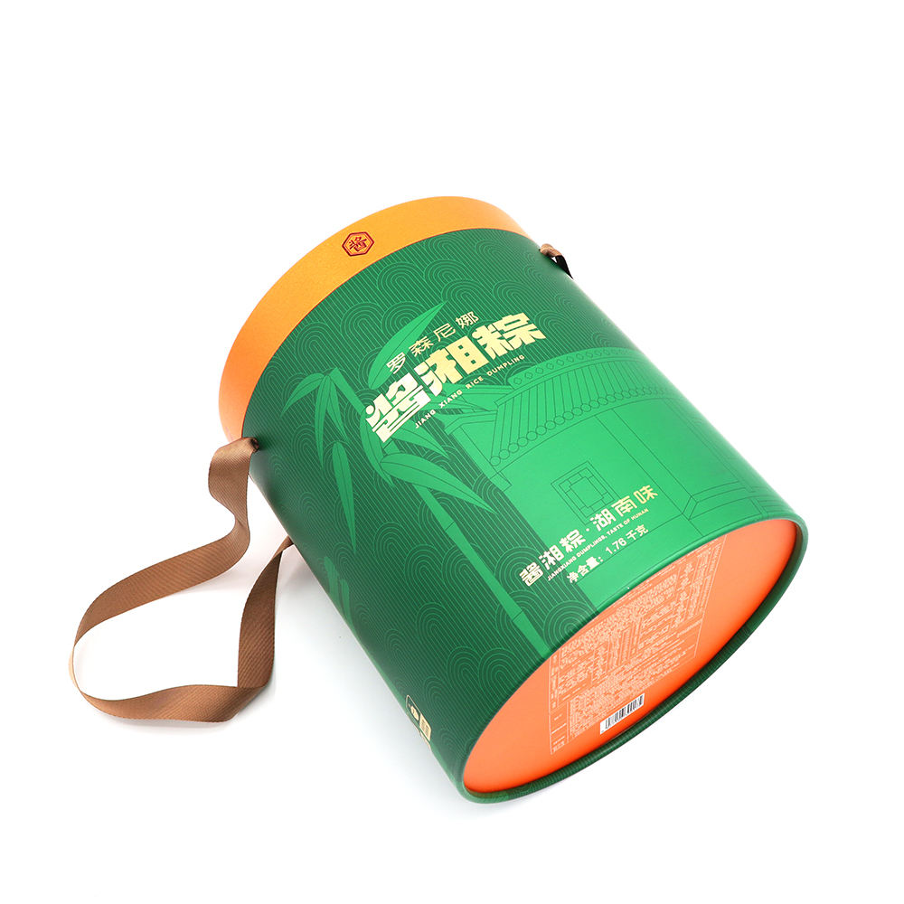 Design de luxe impression Mooncake Dumplings gâteau d'anniversaire fête gâteau cylindre conteneur rond papier emballage cadeau papier emballage